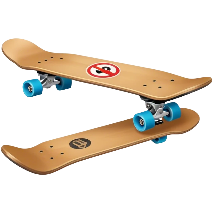 Skateboard with a cancel symbol on top like no smoking  emoji