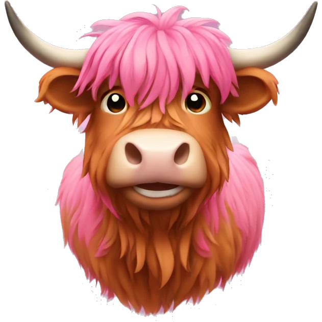 Pink highland cow emoji