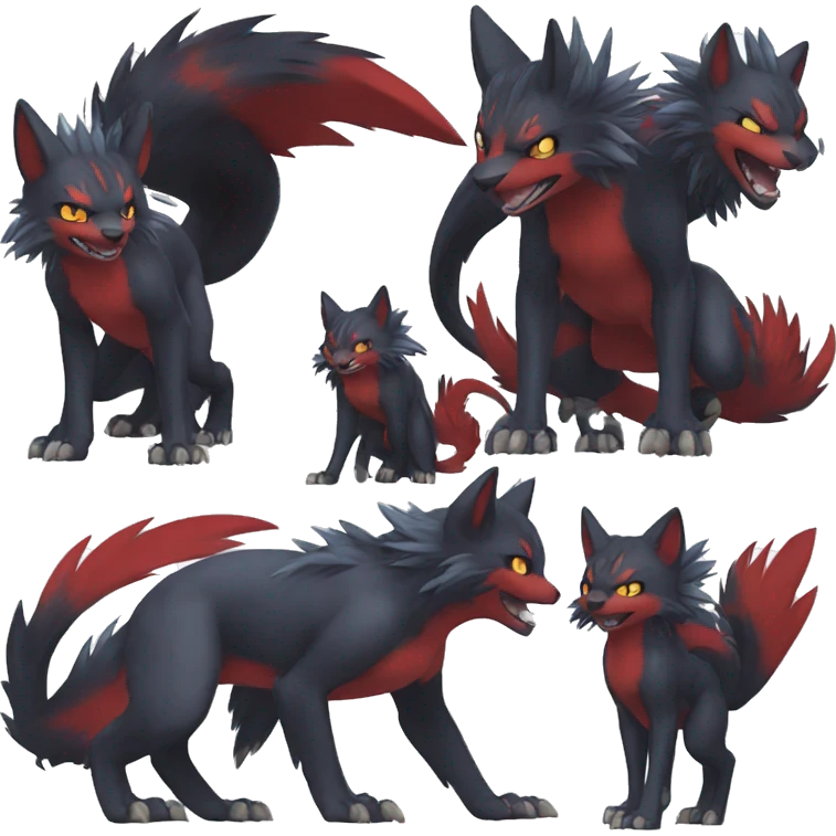 Nargacuga-Litten-Zoroark full body emoji