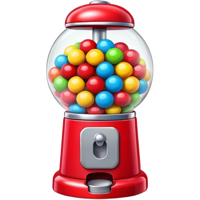 Red Bubblegum machine with multicolored gumballs emoji
