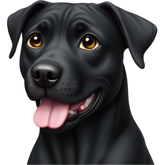 Realistic black staffy/labrador dog emoji