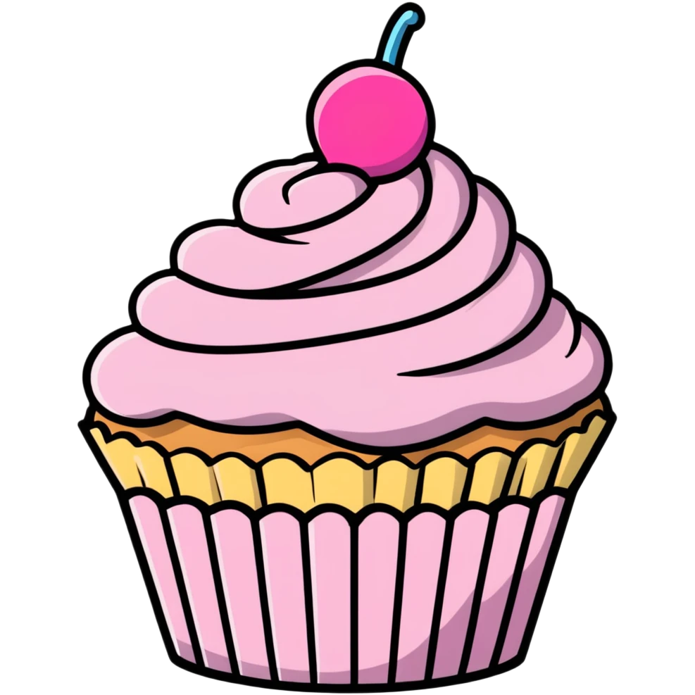 cupcake with pink icing emoji