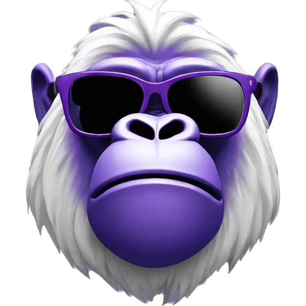 purple gorilla crown sunglasses emoji