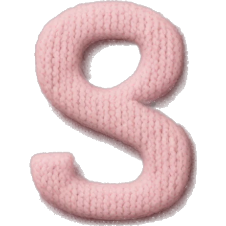 Light Pink knitted Letter S emoji
