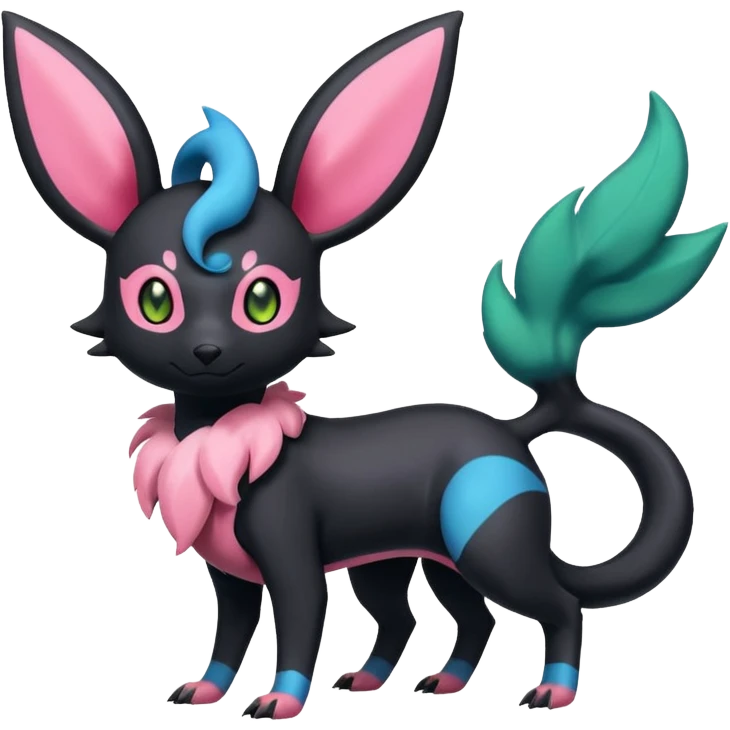 Salandit-Bayleaf-Sylveon-Umbreon-fusion-Pokémon-hybrid-creature  emoji