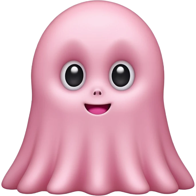 Cute pink ghost character with big adorable eyes and a small smile emoji