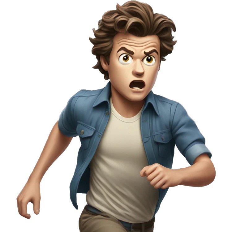Steve Harrington Running looking scared  emoji