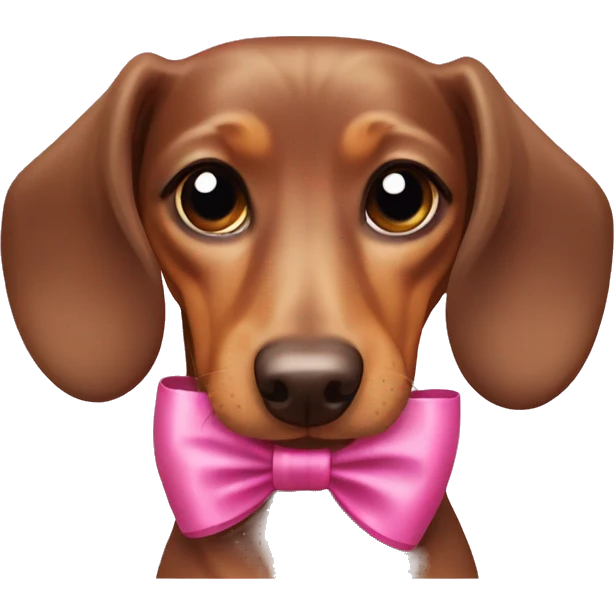 Dachshund dog with pink bows emoji