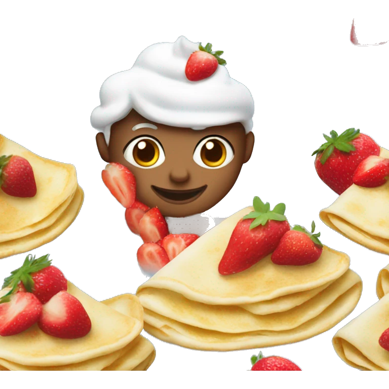 crepes with strawberries and whipped cream emoji