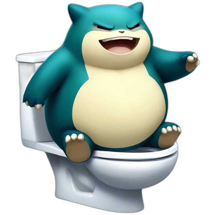 Shiny snorlax on a toilet emoji