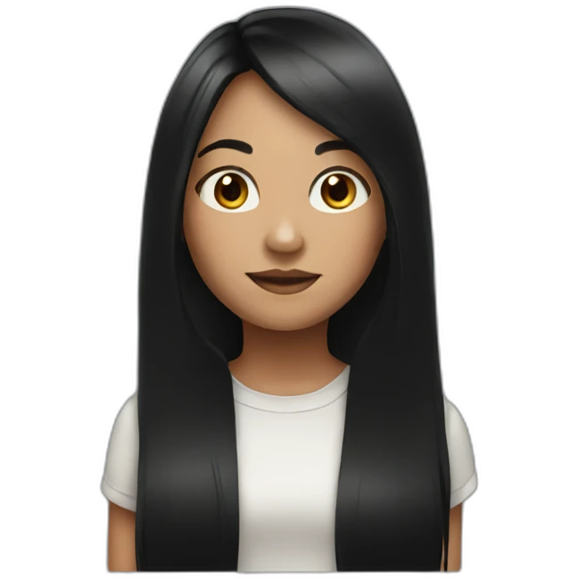a girl with black long hair emoji