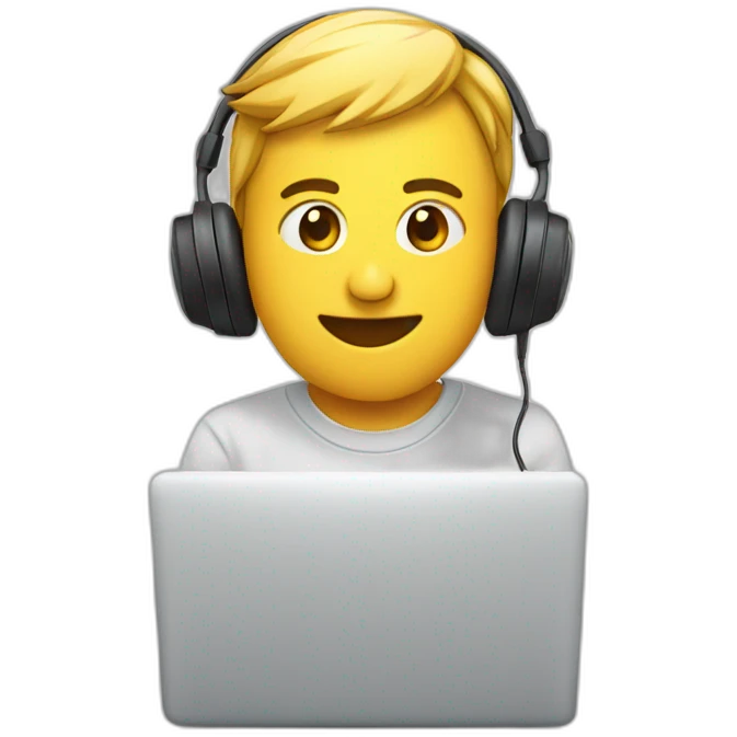 Alarm clock in headphones emoji