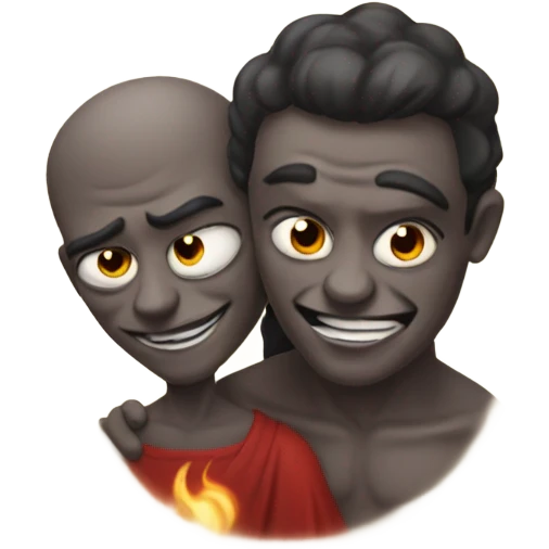 satan hugging god emoji
