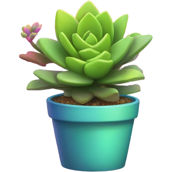 Succulent with a rainbow emoji