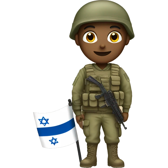 A soldier holding an Israeli flag emoji