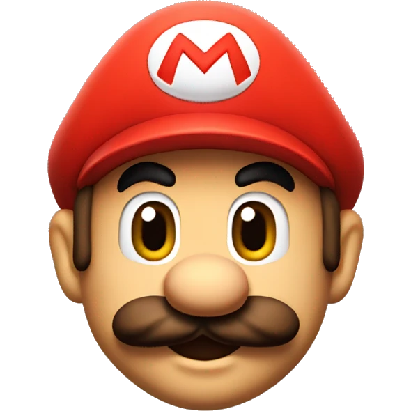 Super mario with zipper lips emoji