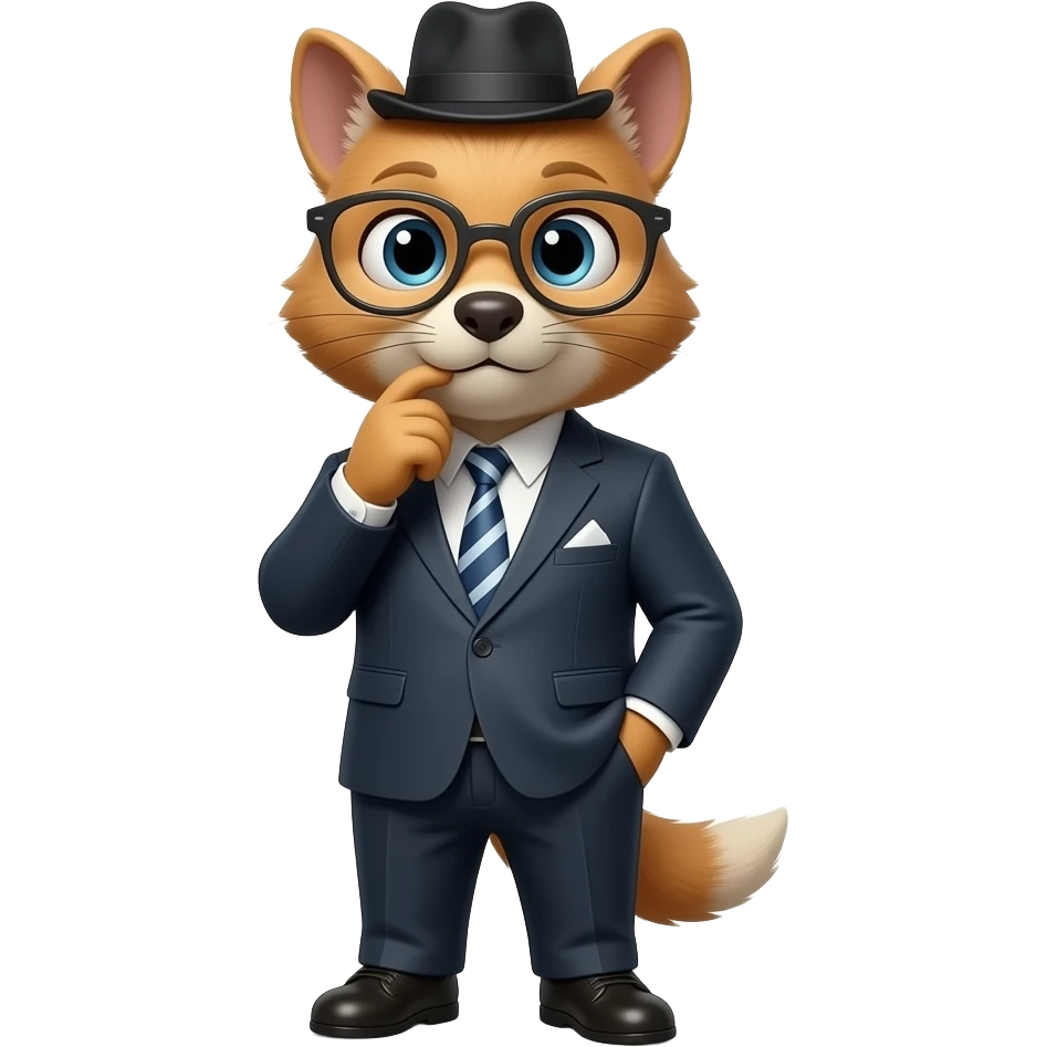 animal thinking in formals emoji