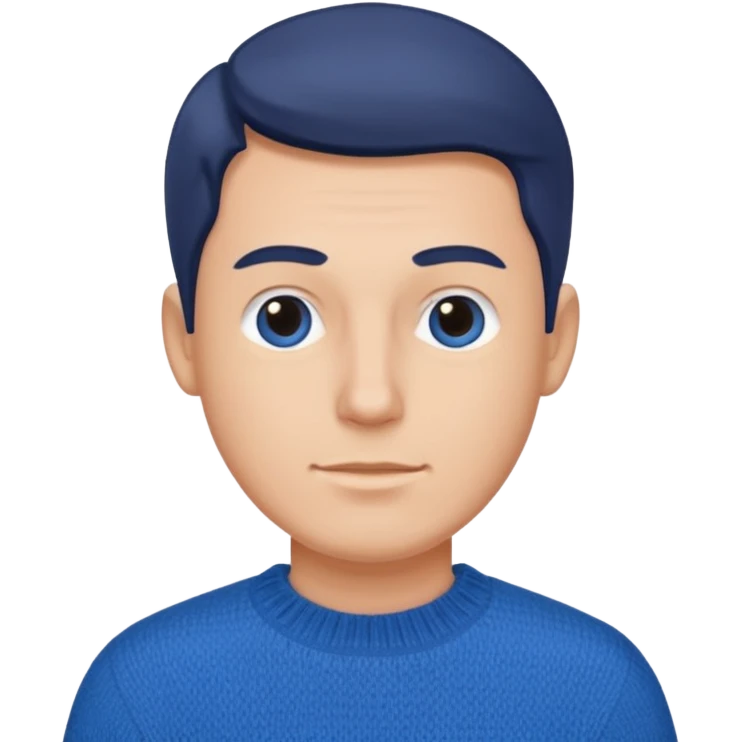 mach mir einen organiserten mann mit blauem pullover emoji