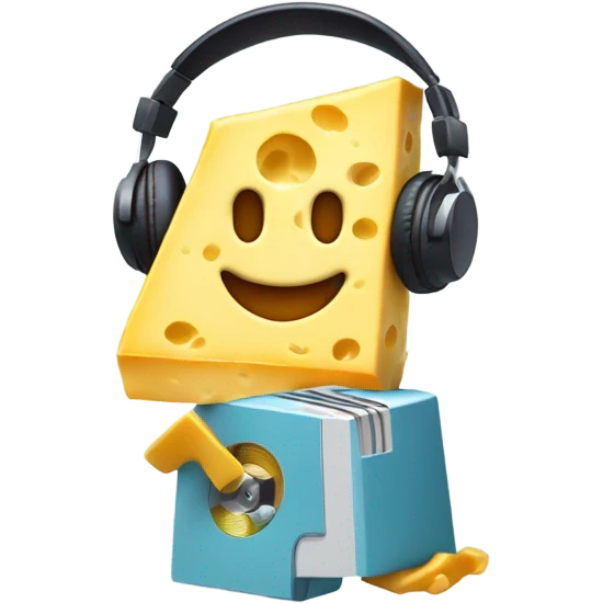 Cheese rocking MP3S emoji