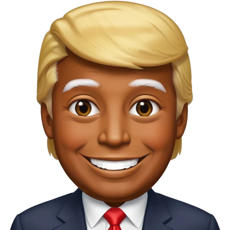 Black skinned Donald Trump emoji