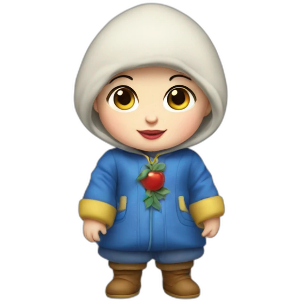 Snow white as a baby in winter clothes emoji