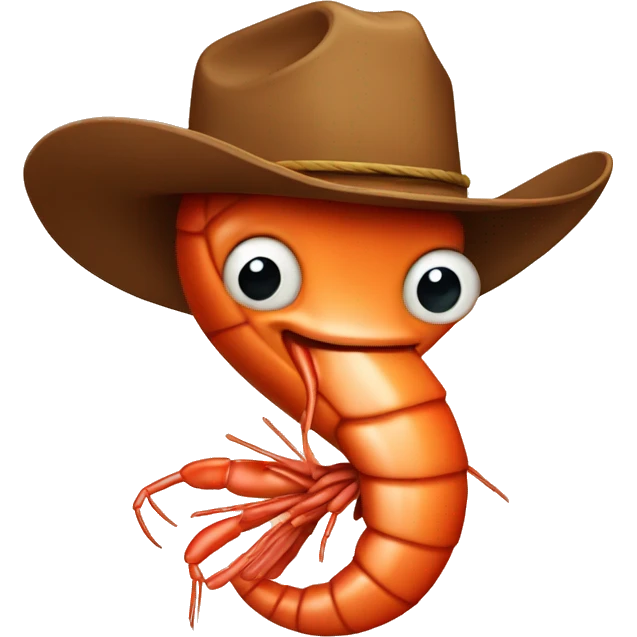 Shrimp with cowboy hat emoji
