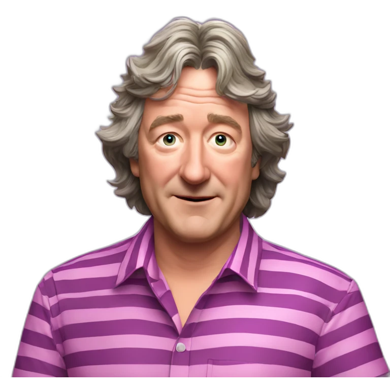 james may in pink and purple horizontal striped ruby shirt emoji