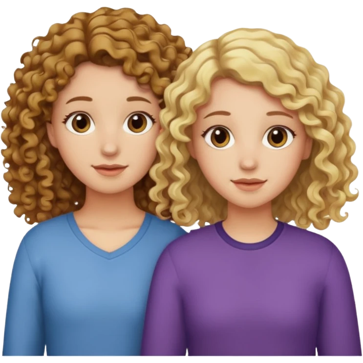 Two best Friends (Girls) one has Brown curly Hair and the oder has blonde hair emoji