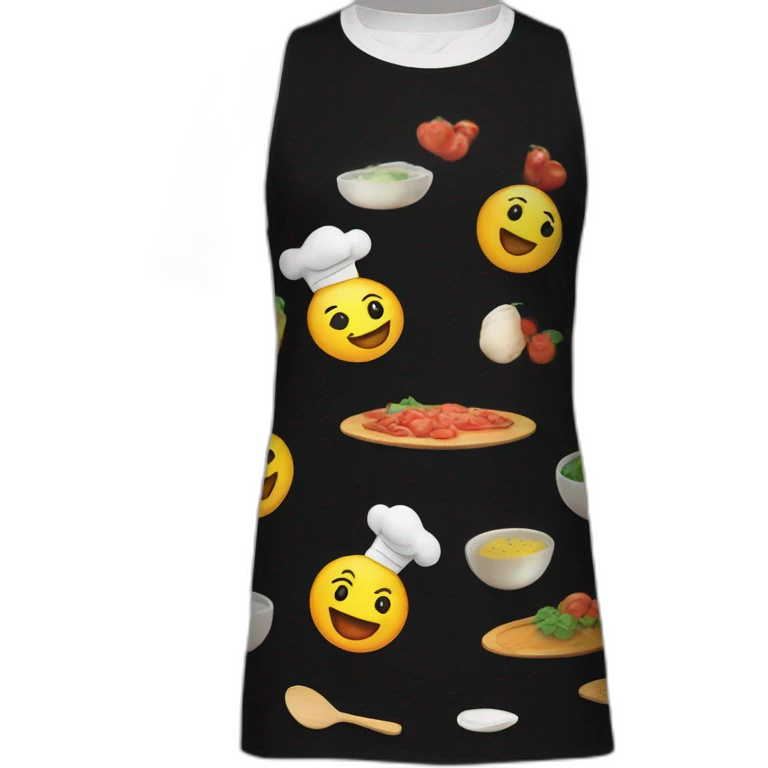 Chef vestido de playera color negra emoji