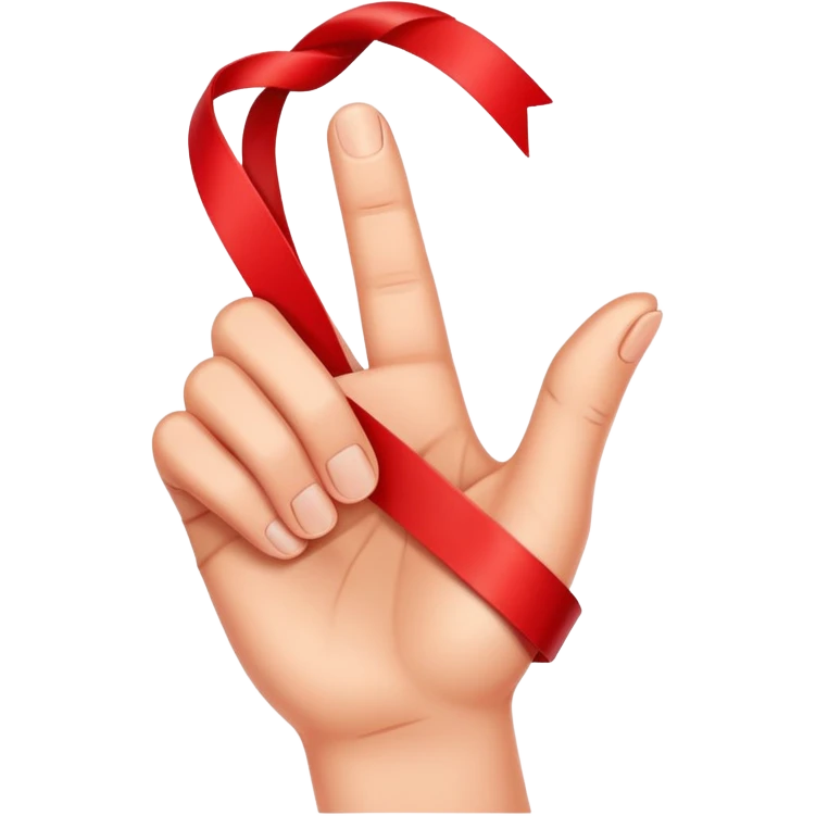 index finger with red ribbon emoji