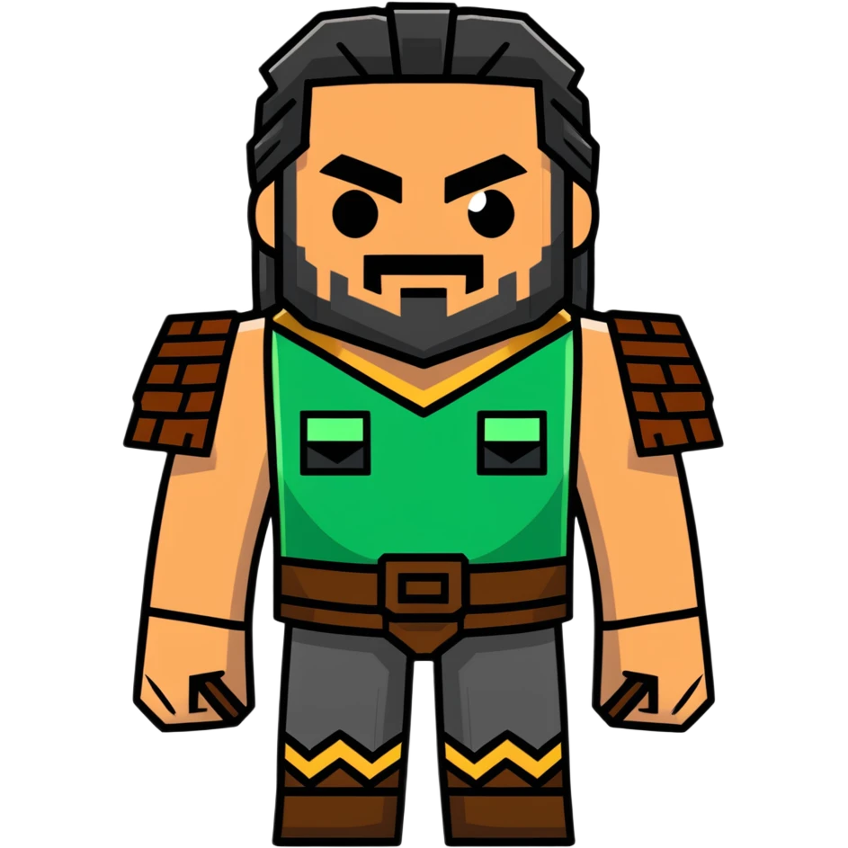 Jason Momoa as a Minecraft character emoji