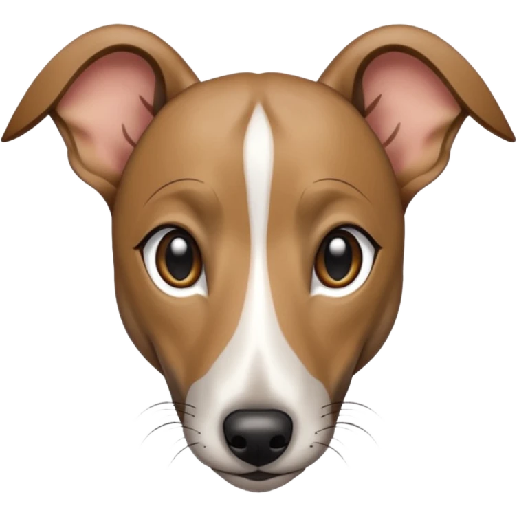 Create a brindle whippet emoji with long Dobby looking ears and a long snout emoji