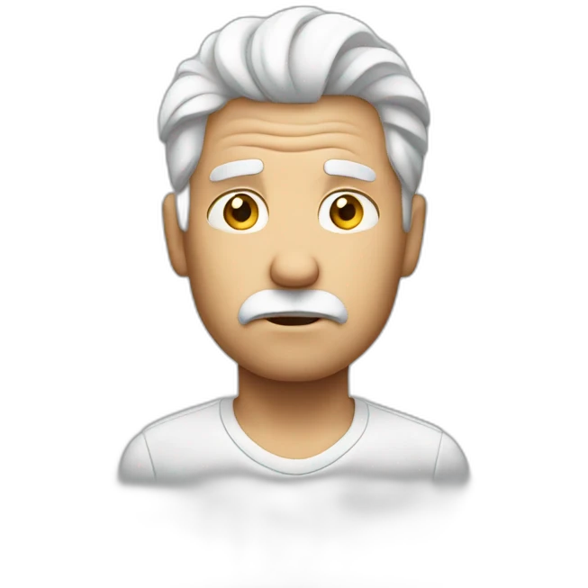 confused white haired man emoji
