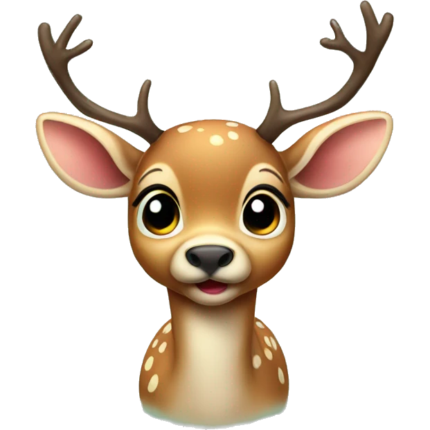 cute deer with a bow fly emoji