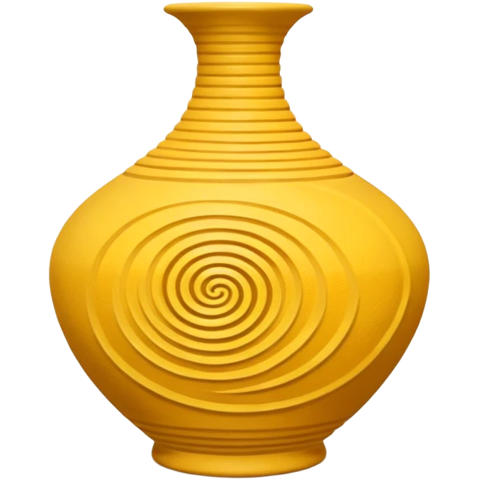 Spiral Pottery Vase yellow emoji