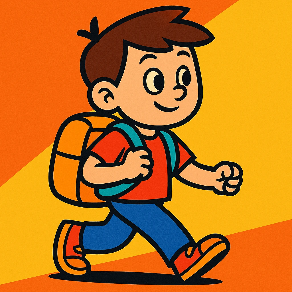Boy wearing a backpack emoji