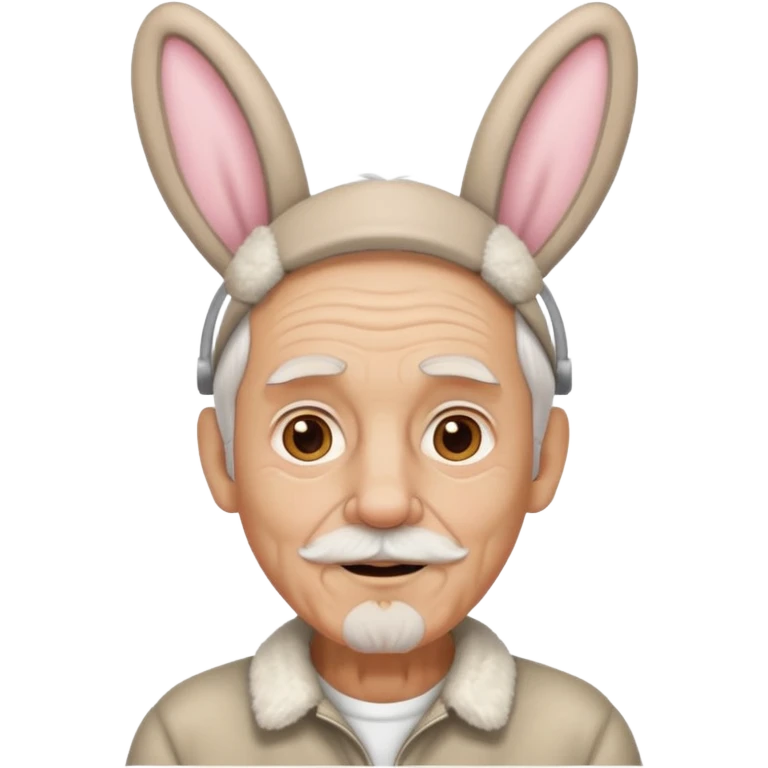 old man with bunny ears emoji