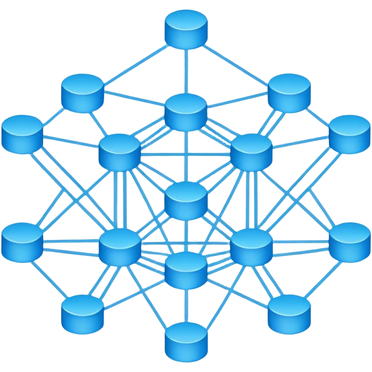 circular network with packages as nodes at intersections emoji