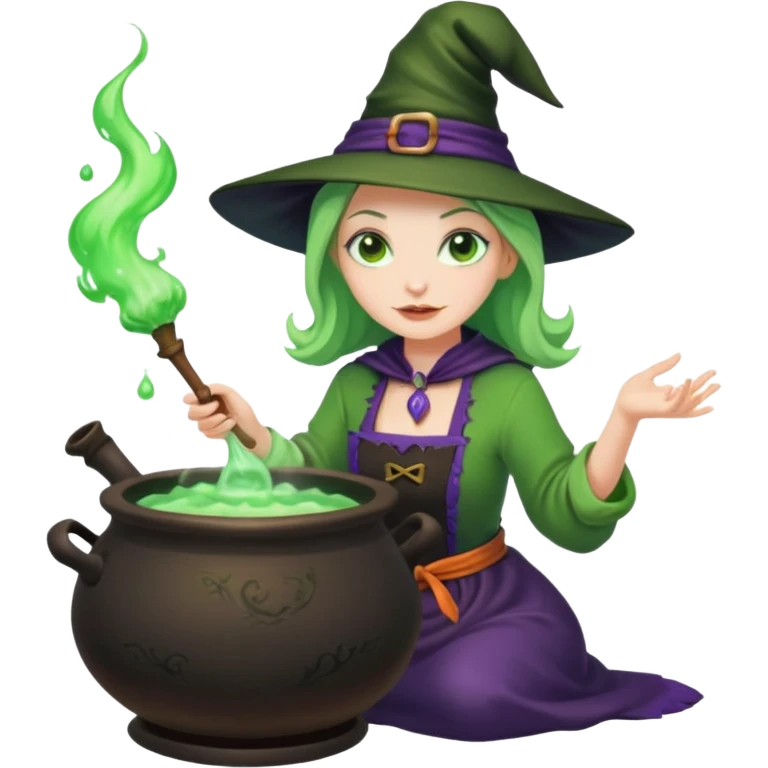 green witch cooking potion emoji