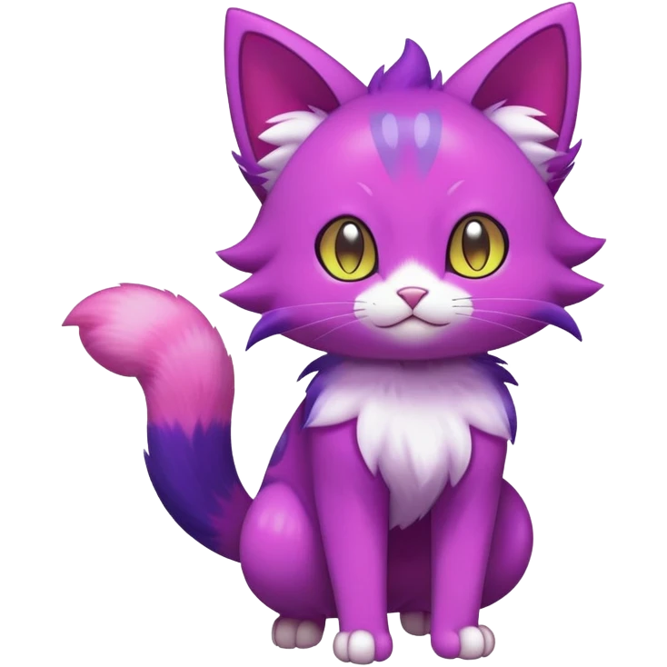 Shiny Colorful Purrloin-Skitty-Pokémon-Fakémon-hybrid-creature (full body) emoji