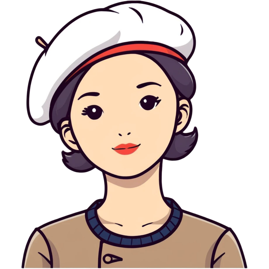 Parisian woman wearing a beret hat emoji