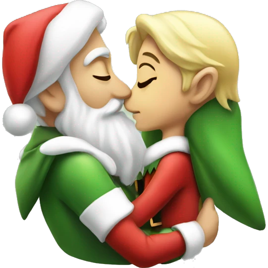 Elf kiss santa emoji