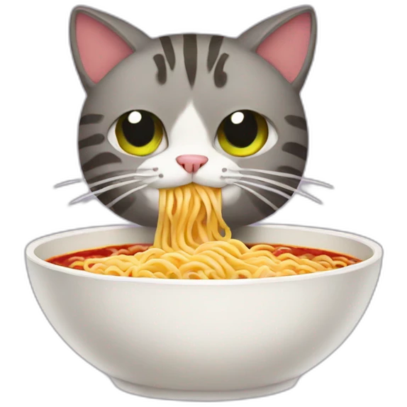 cat eating ramen emoji