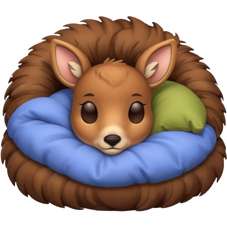 Cute deer sleeping in bed emoji