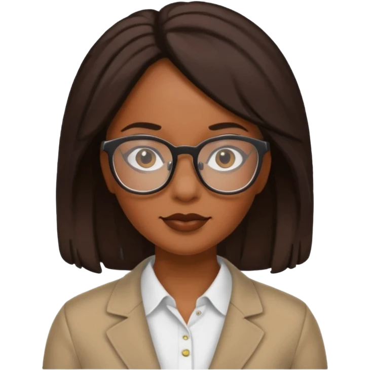 black woman, with glasses emoji