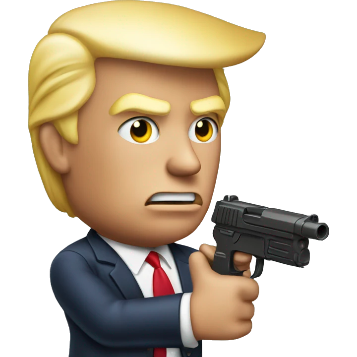 Donald Trump with toy gun emoji