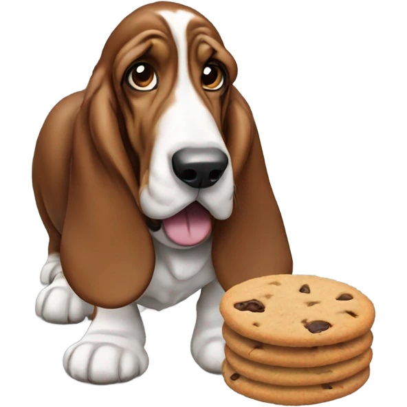 Basset hound eating cookies  emoji