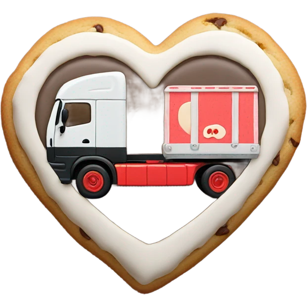 cookie heart with semi truck emoji
