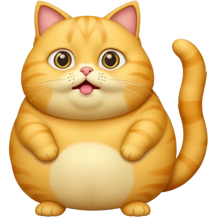 cute yellow fat cat confused whole body emoji