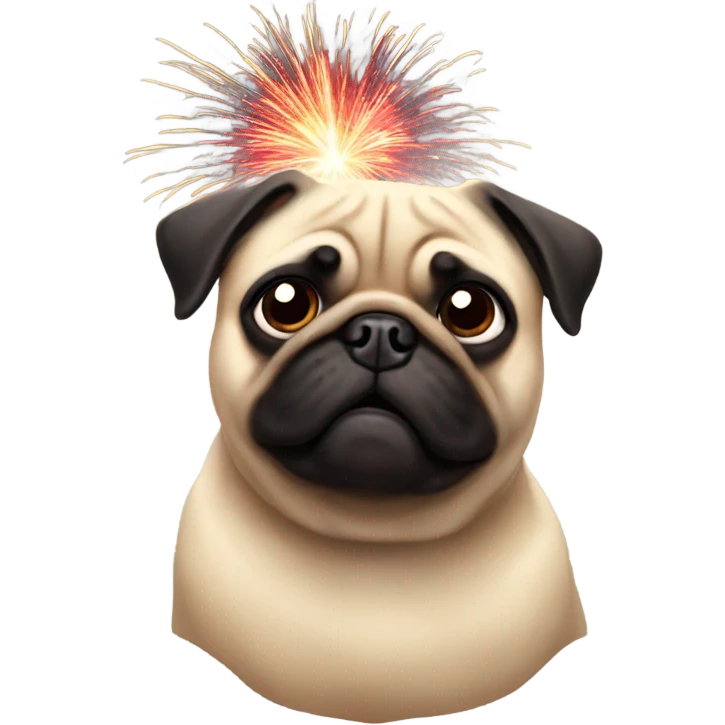 Pug fireworks emoji